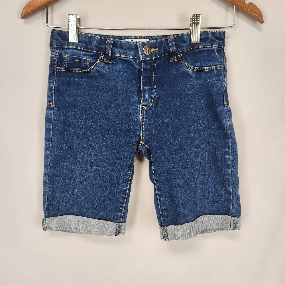 Girl's Tractr  Denim Bermuda Shorts Size 12 Rolled Cuff Stretch Adjustable